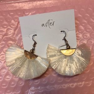 Pre-owned Aster gold and white earrings - fair condition